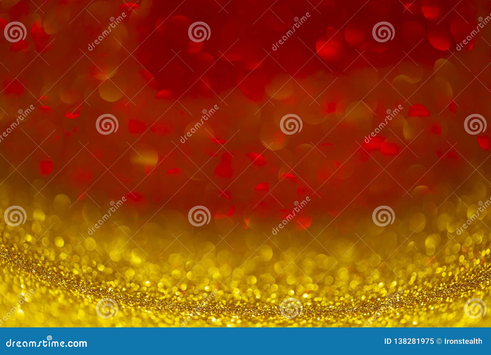Wallpaper with Red and Golden Glitter Effect Background Stock Image