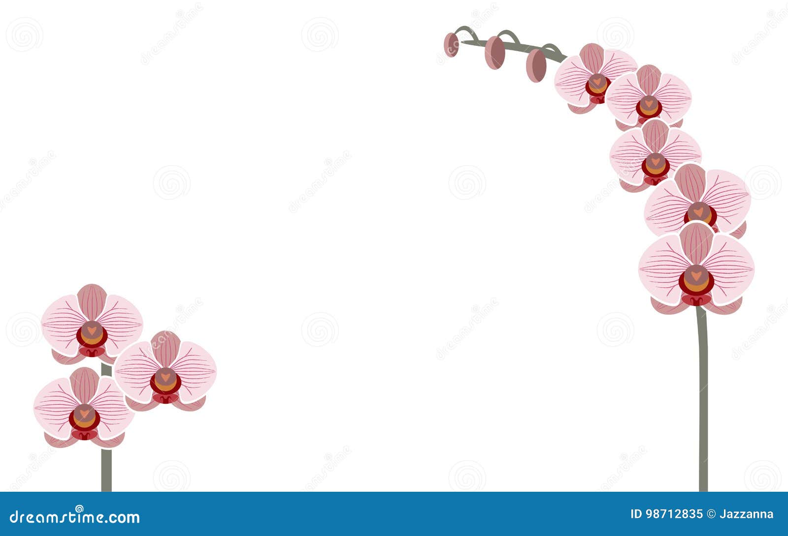 Wallpaper Pink Orchid Flowers Stock Vector - Illustration of flowers