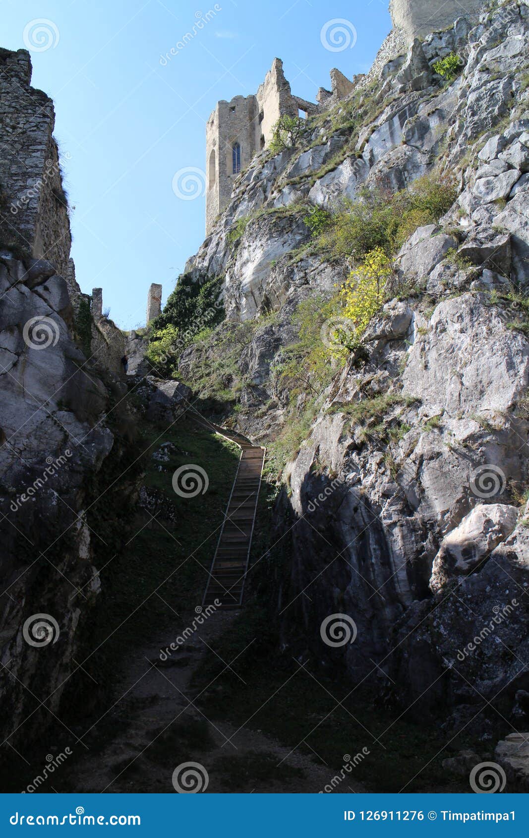 Walls of Beckov castle, Slovakia