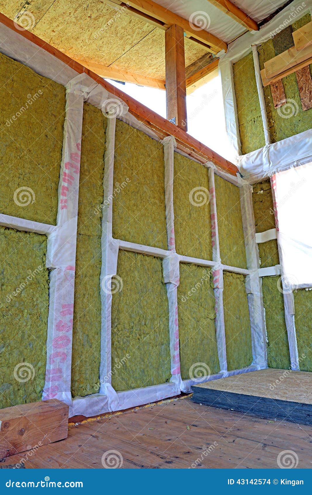 Walls Of A Frame House With Different Types Of Heat Insulation