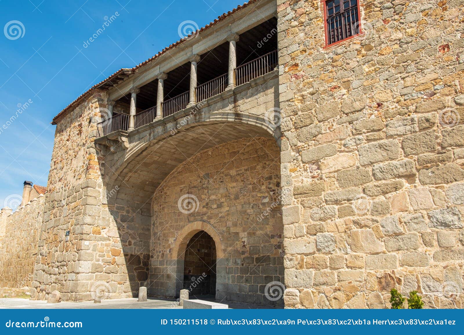 walls surrounding spanish city of avila, puerta del rastro o la estrella