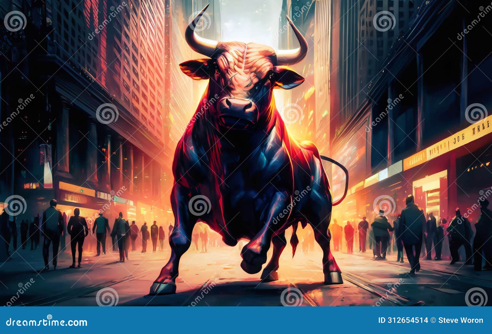 wallstreet bull on the stock market floor trading the day