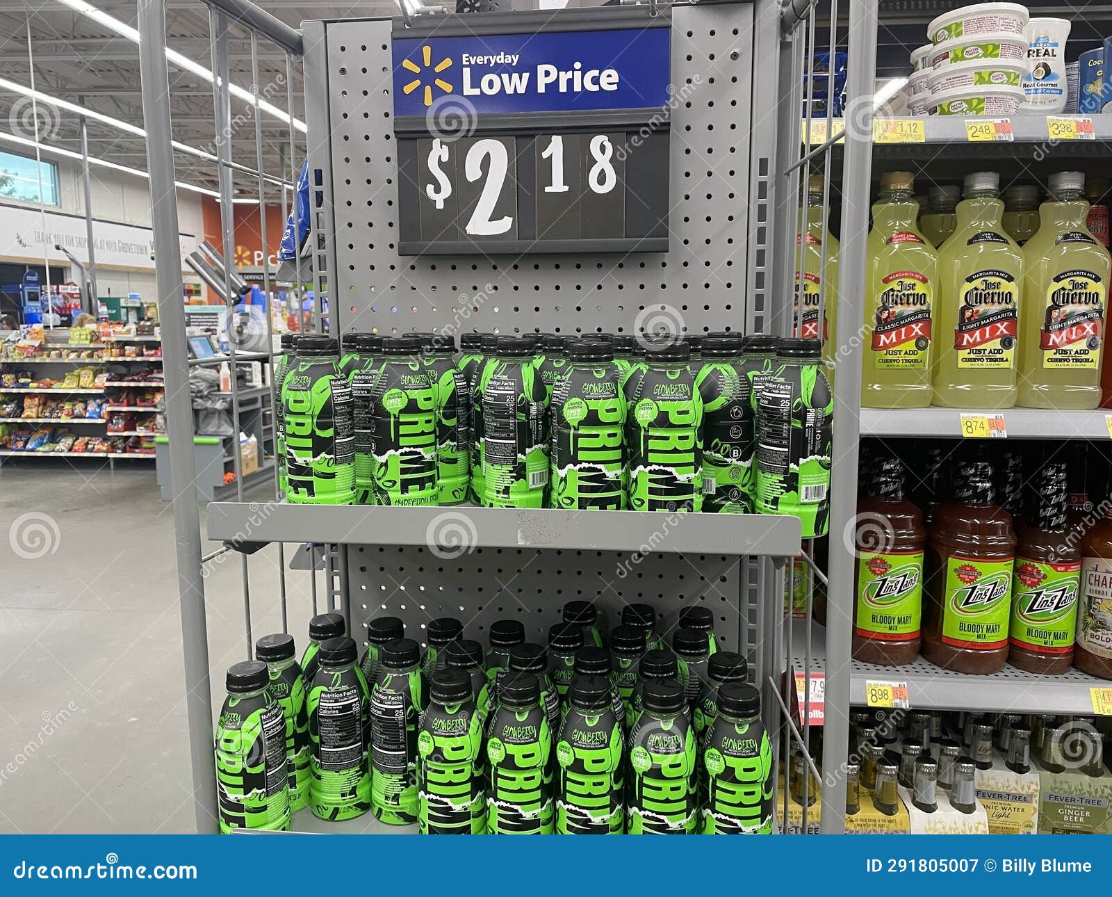 Walmart Retail Store Interior Prime Energy Drink Display Editorial