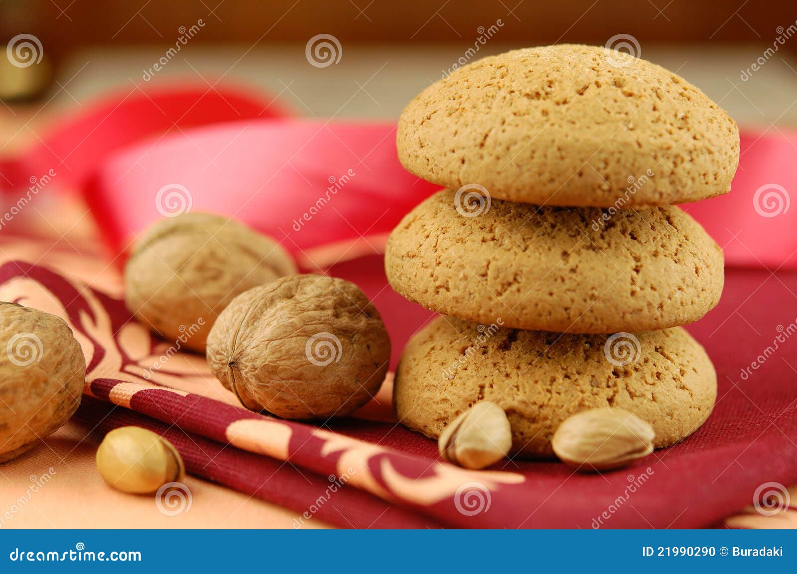 Walnut, Pistachio and Cookies Stock Photo Image of oatmeal, homemade