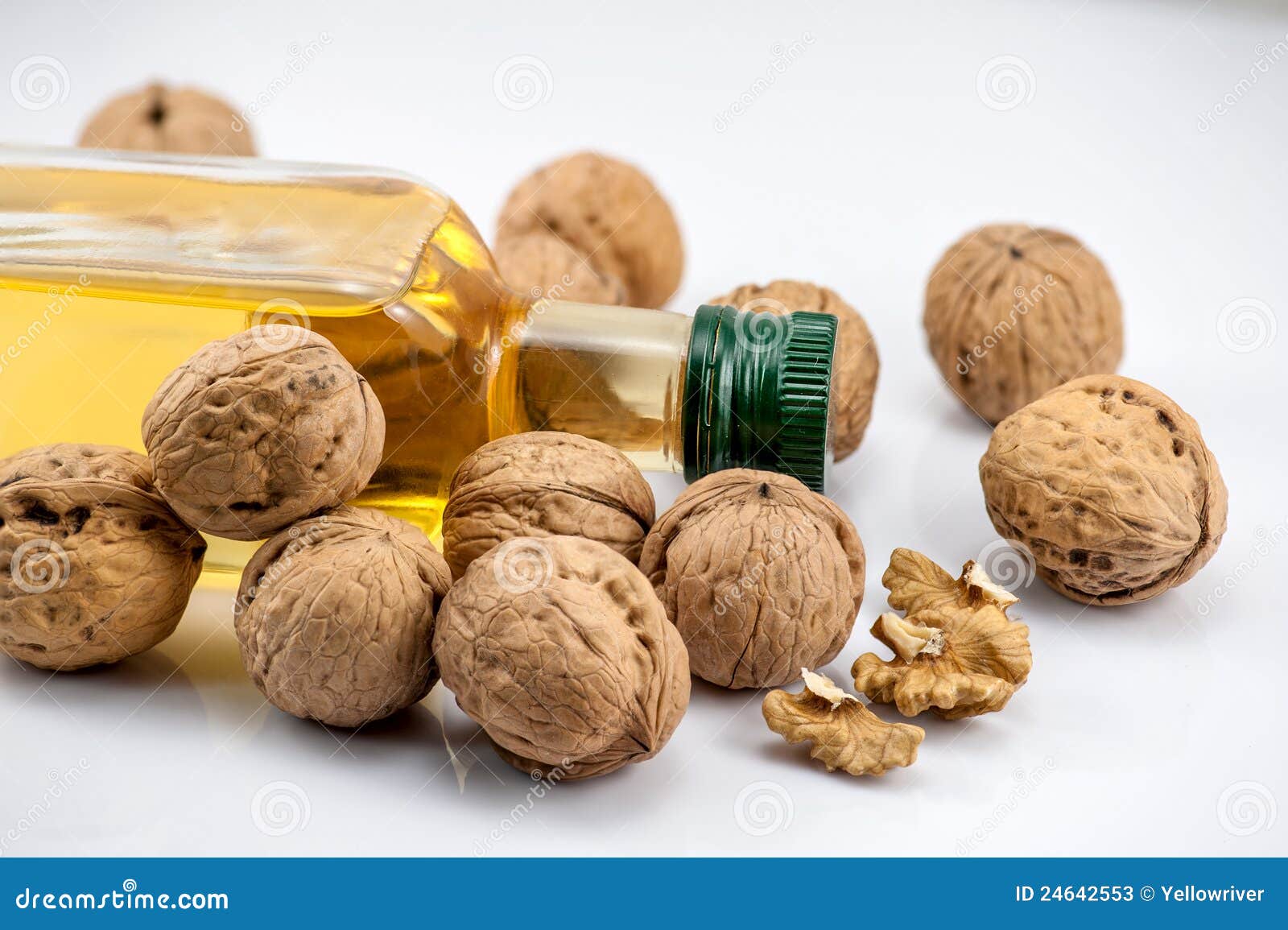Walnuts and a Bottle Oil of Nut Stock Image Image of food, nature