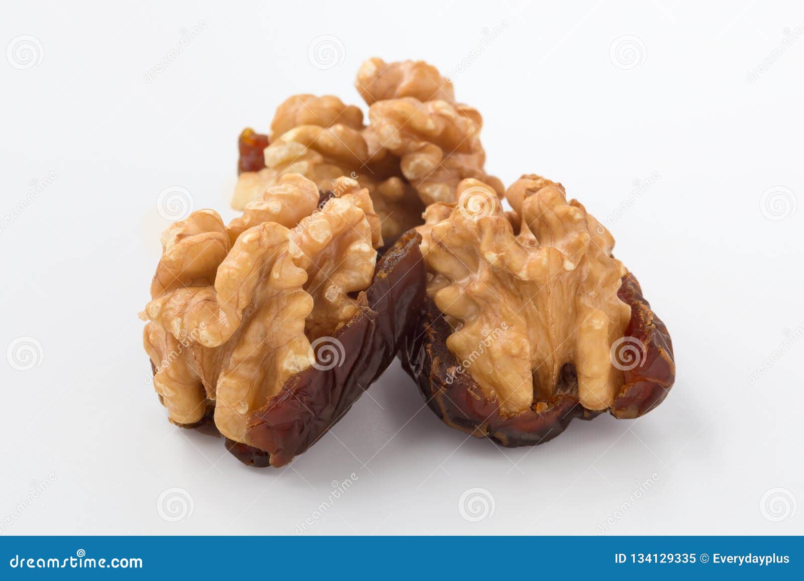 Walnuts with Dates Closedup Stock Image Image of walnuts, background 134129335