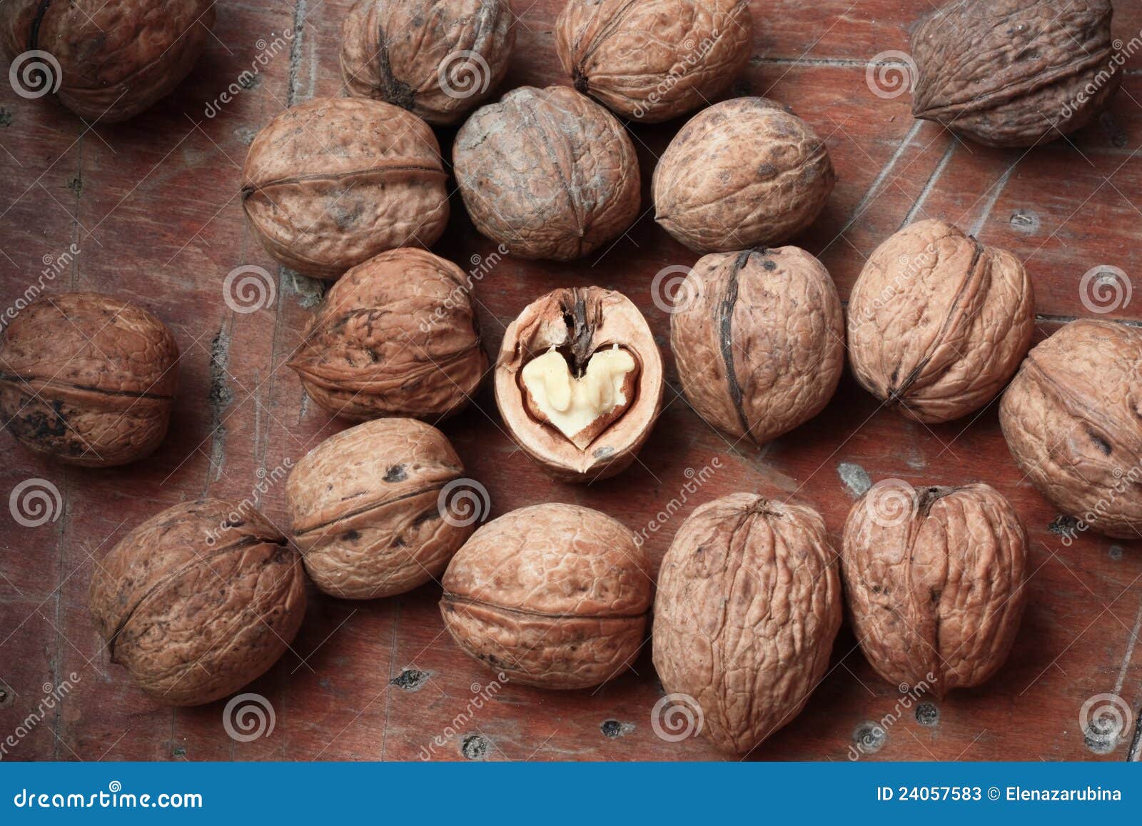 Walnuts and a heart stock image. Image of heart, cracked 24057583