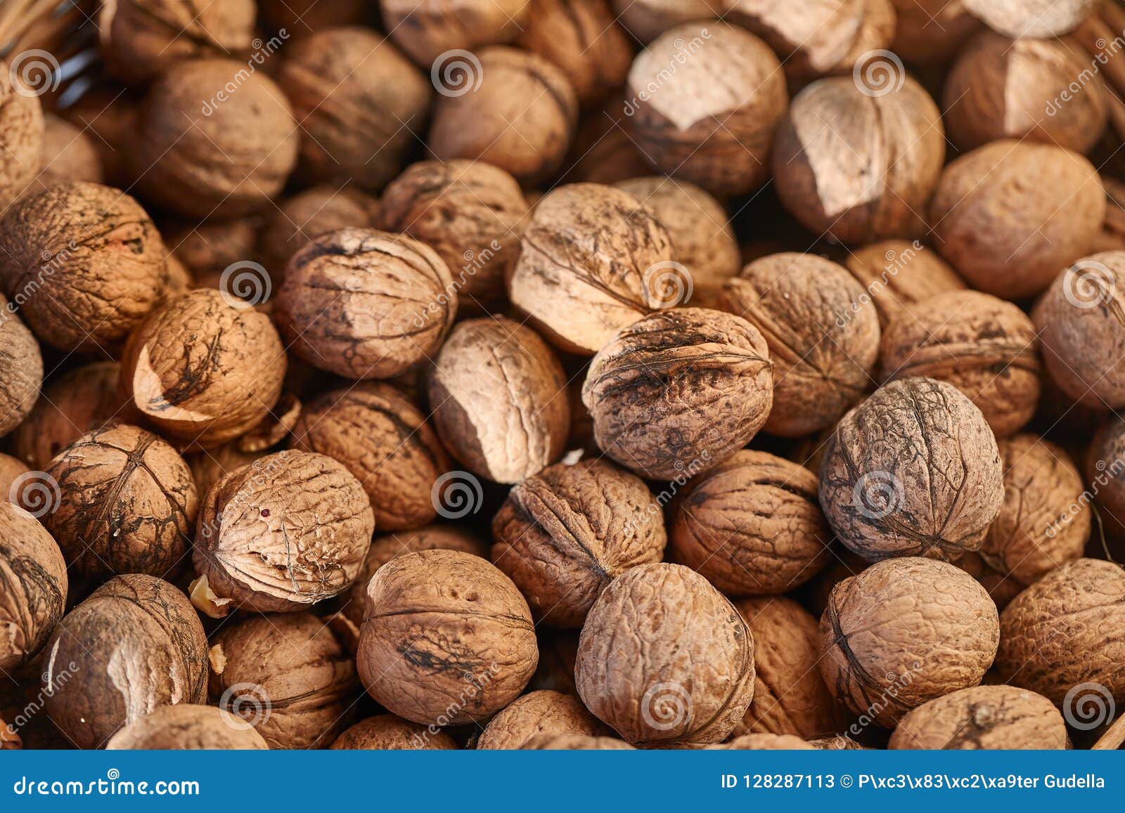 Walnuts in a pile stock image. Image of bulk, groceries 128287113