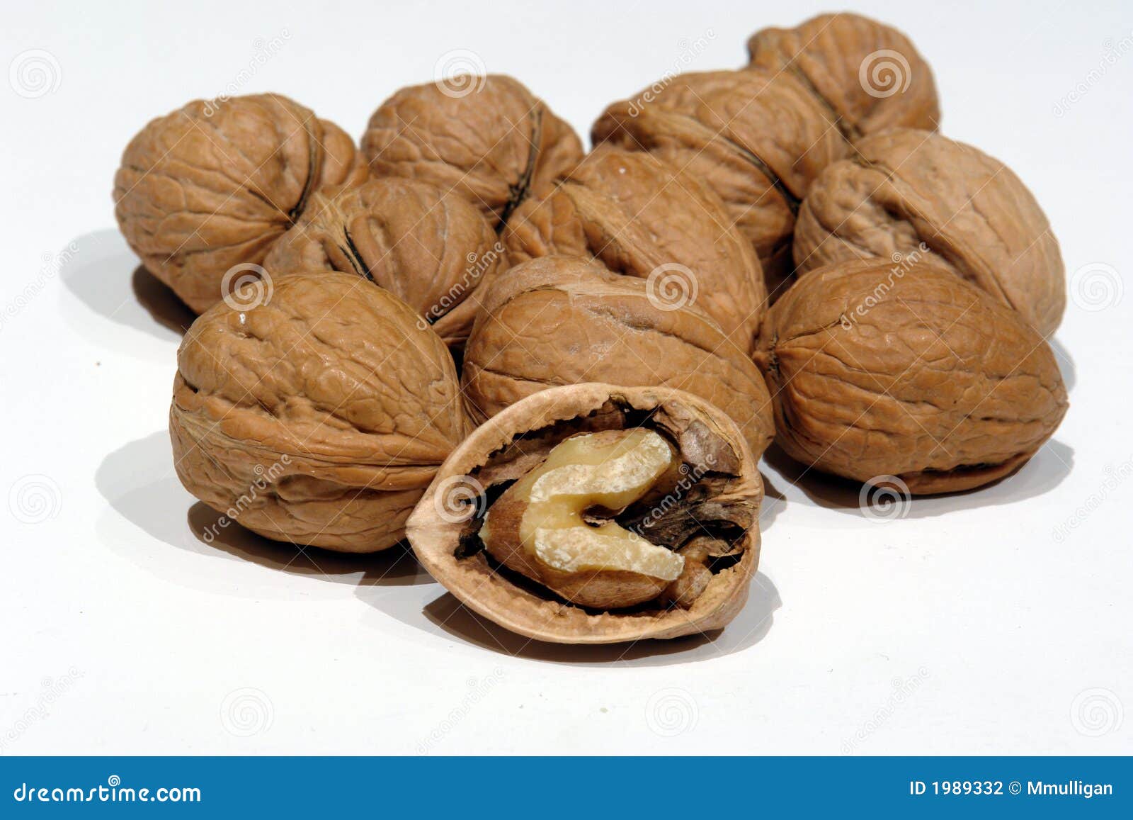 Walnuts on white stock photo. Image of walnuts, food, nutshell 1989332