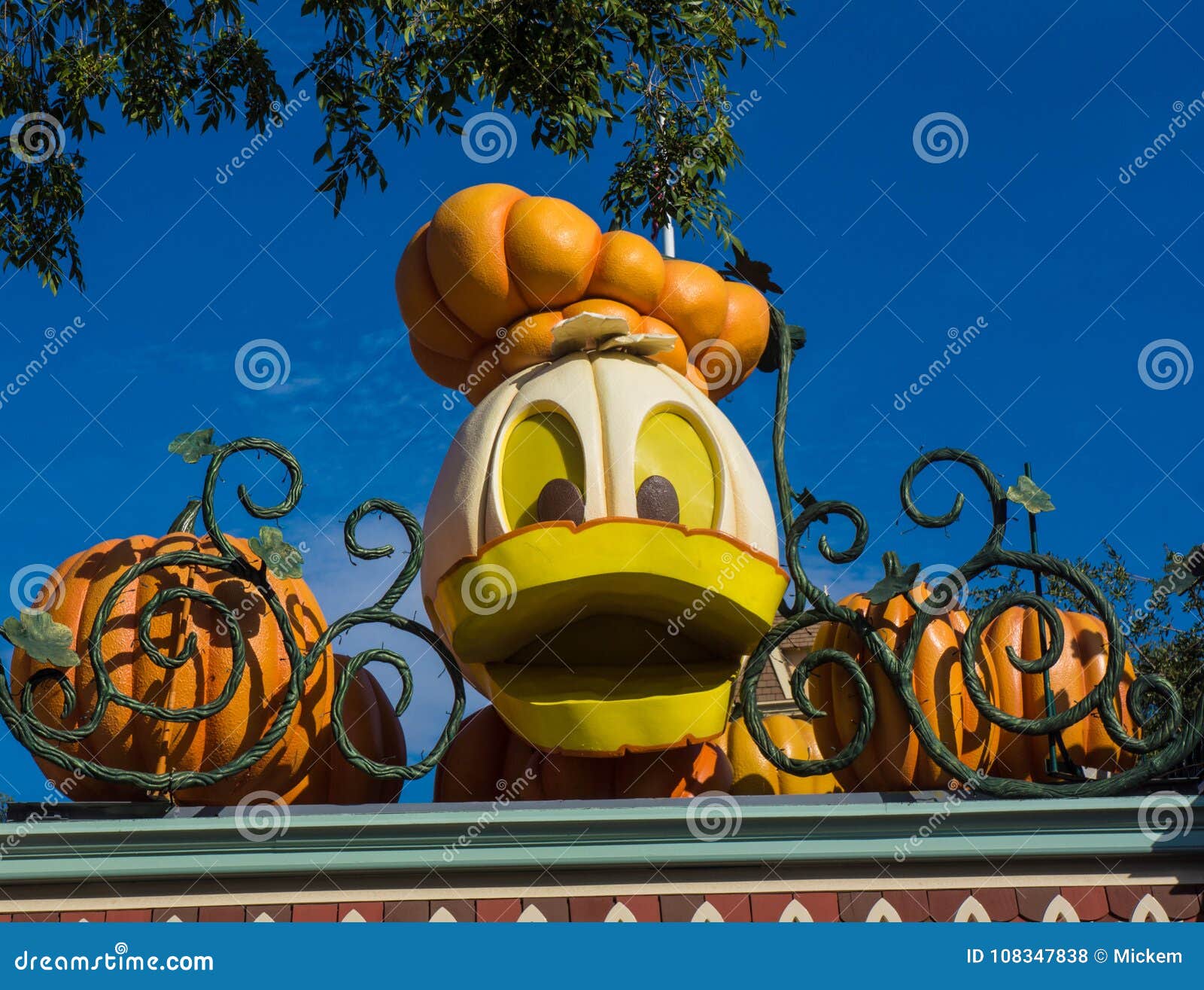 Donald Duck Pumpkin At Disneyland Halloween Editorial Image donald-duck-pumpkin-at-disneyland-halloween-editorial-image