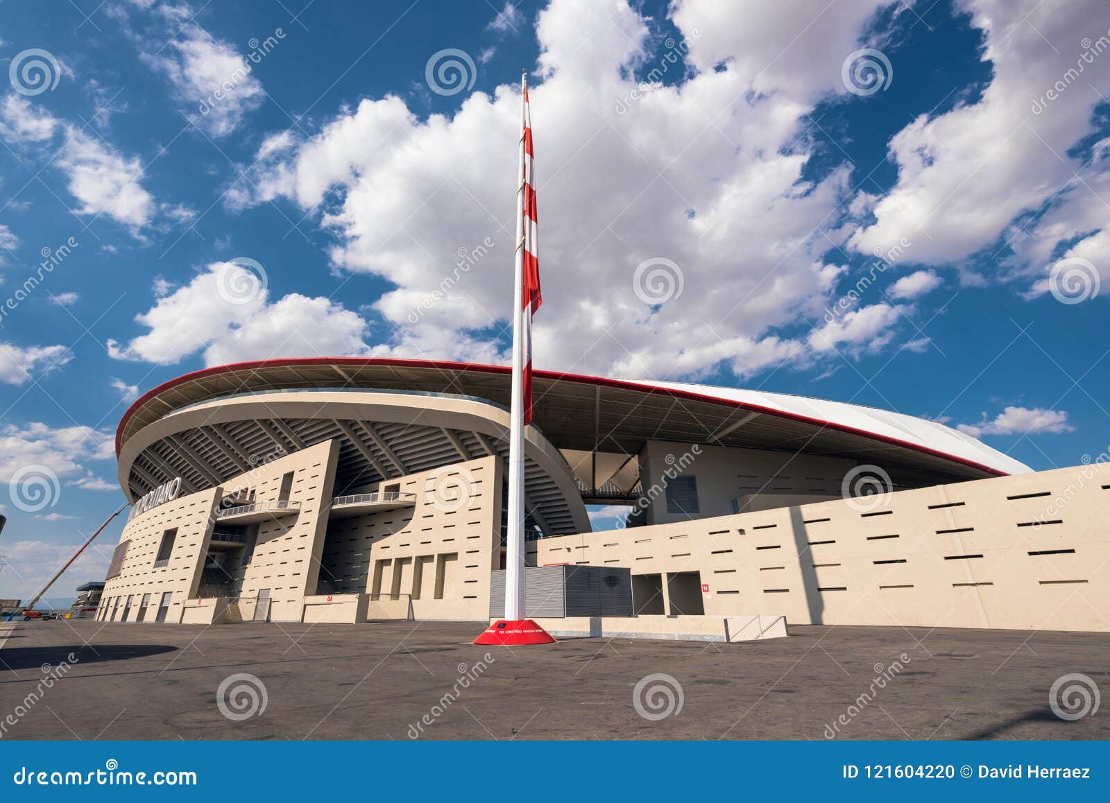 Wanda Metropolitano Stadium In Madrid Spain Wanda Metropolitano Is The New Stadium Of Atletico De Madrid Spanish Football Club Editorial Image Image Of Flag Construction