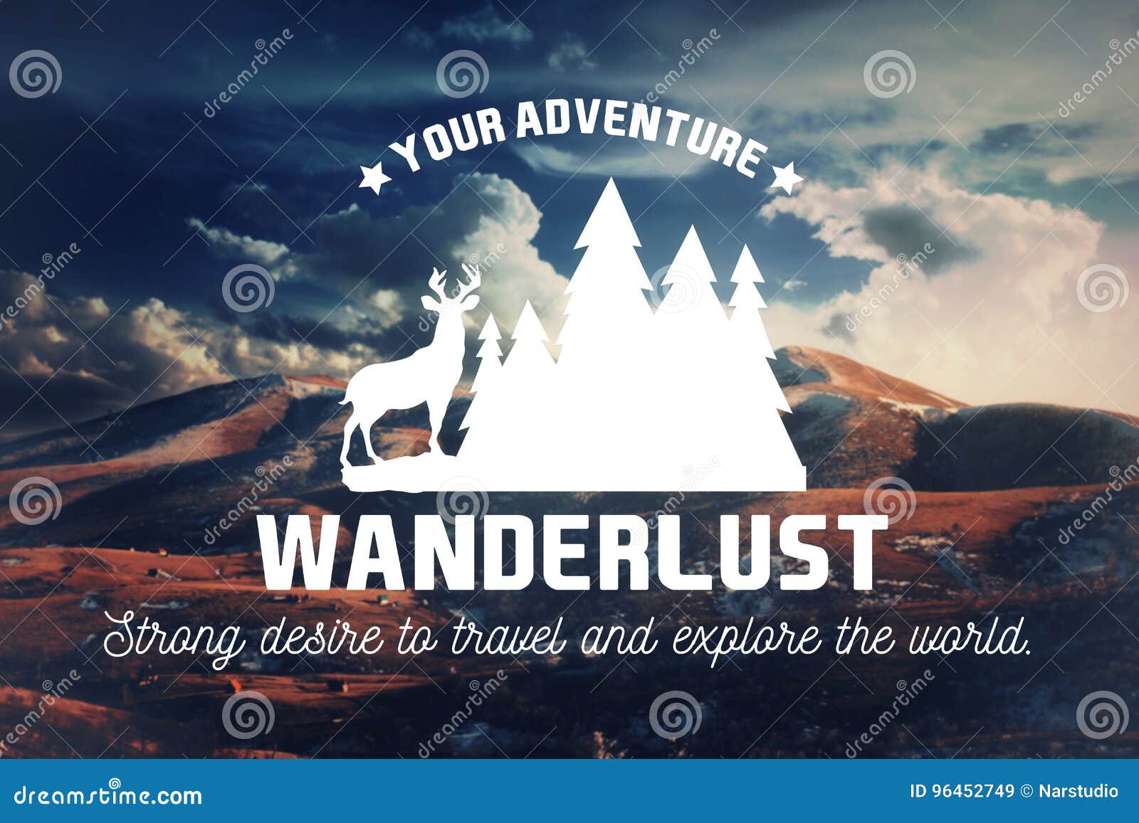 Wanderlust concept. stock illustration. Illustration of recreation