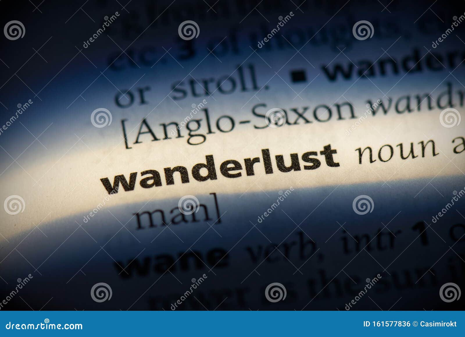 Wanderlust stock photo. Image of page, meaning, closeup 161577836