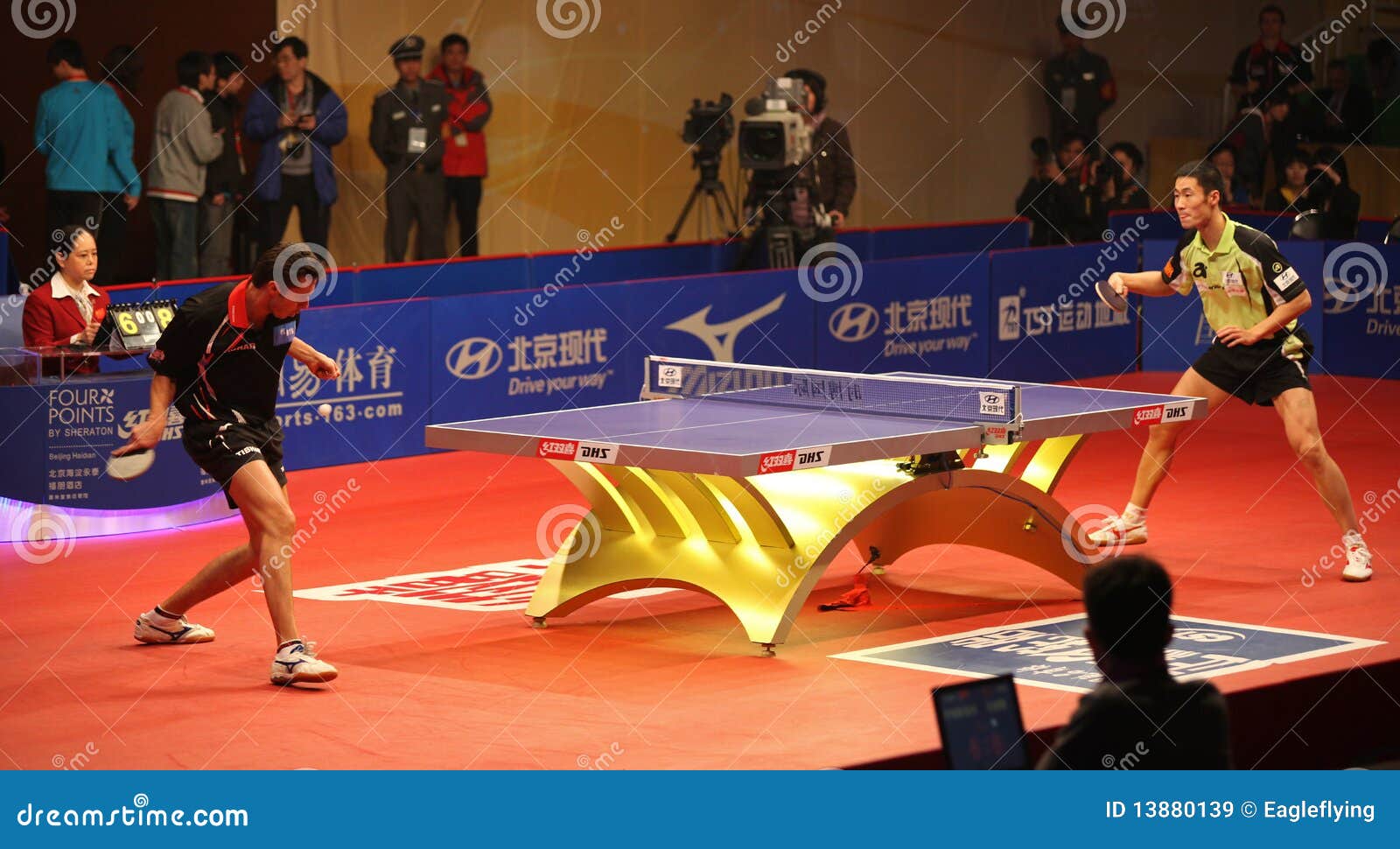 Chinese Table Tennis Match Stock Photos