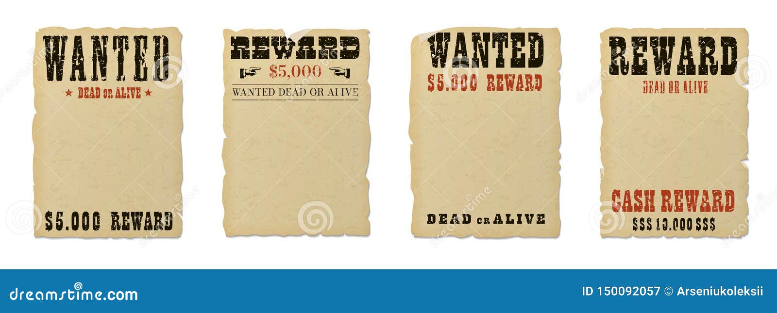 wanted dead or alive blank poster template