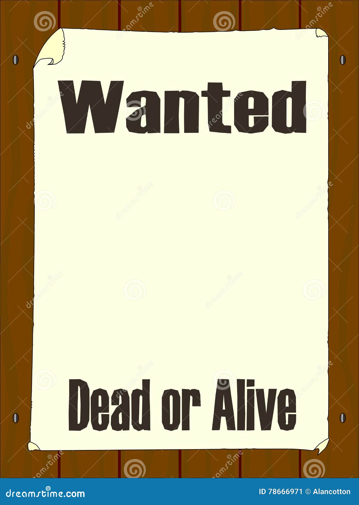 Wanted Dead or Alive stock vector. Illustration of alive - 78666971