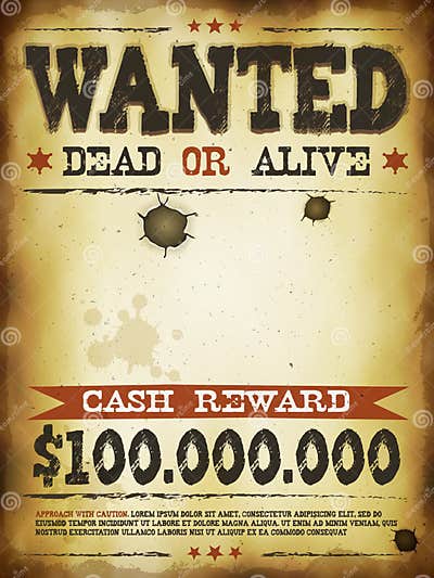 Wanted Vintage Western Poster Stock Vector - Illustration of murder ...