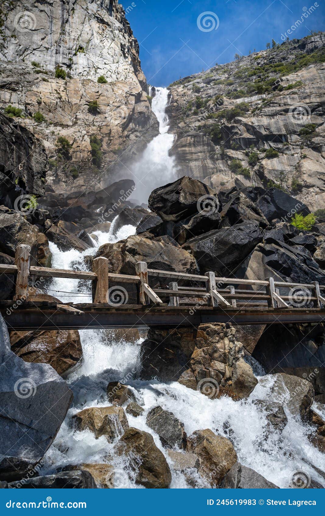 wapama falls, hetch hetchy reservoir, yosemite nat`l. park, ca