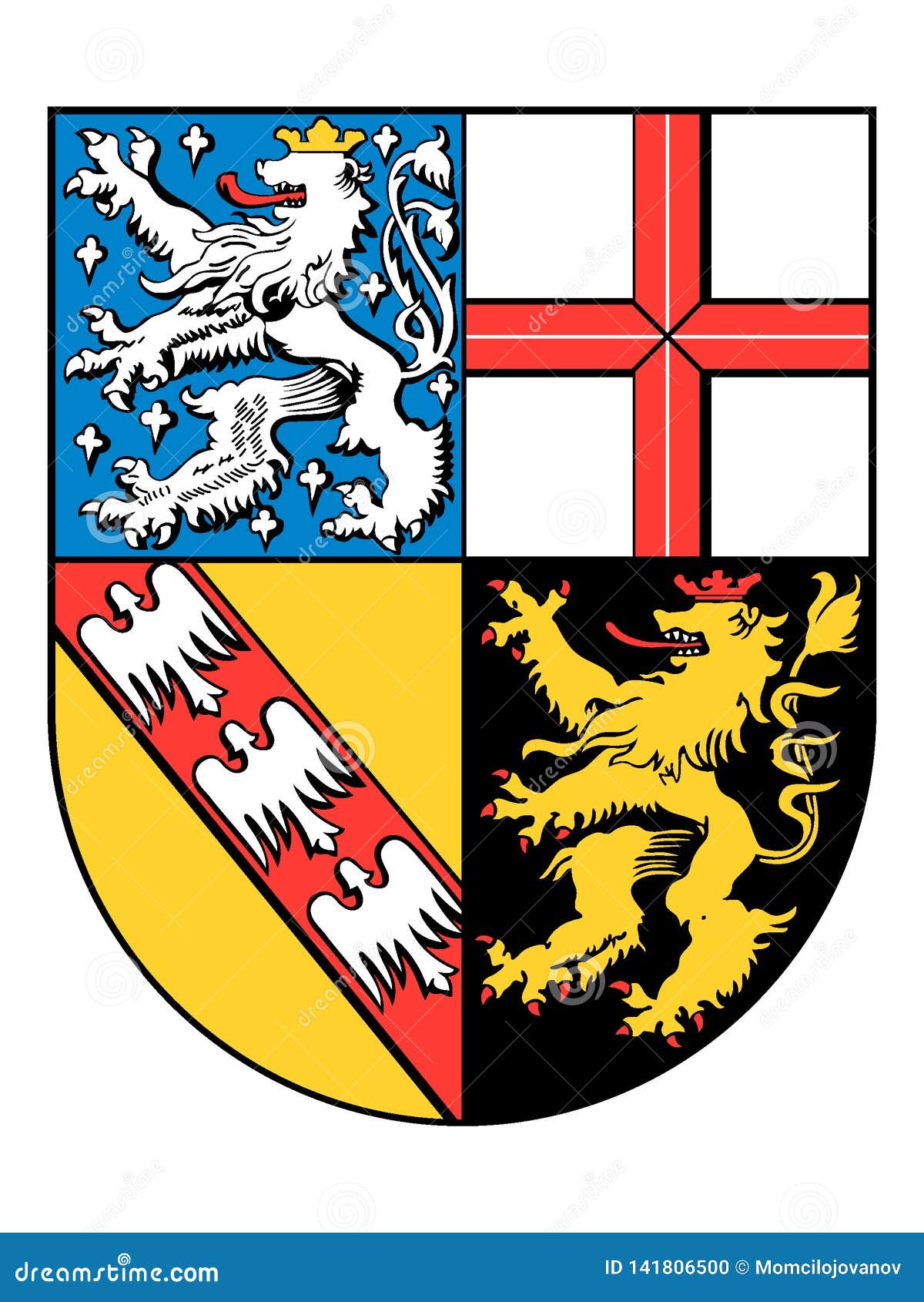 Wappen Des Deutschen Staats Von Saarland Vektor Abbildung Illustration Von Zust Mantel