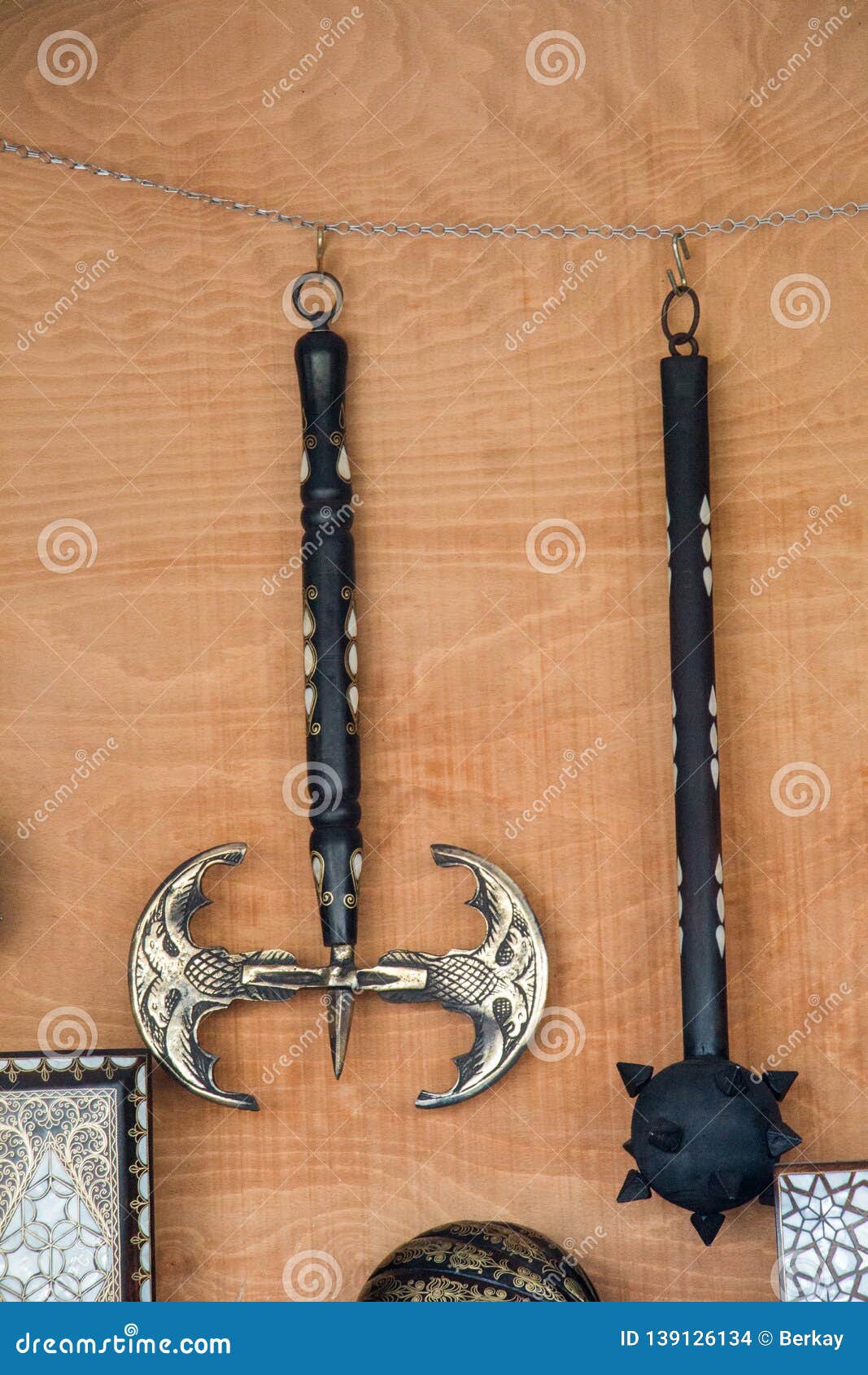 Mace In A Wooden Bowl, Isolated On White Background. Nutmeg Flower