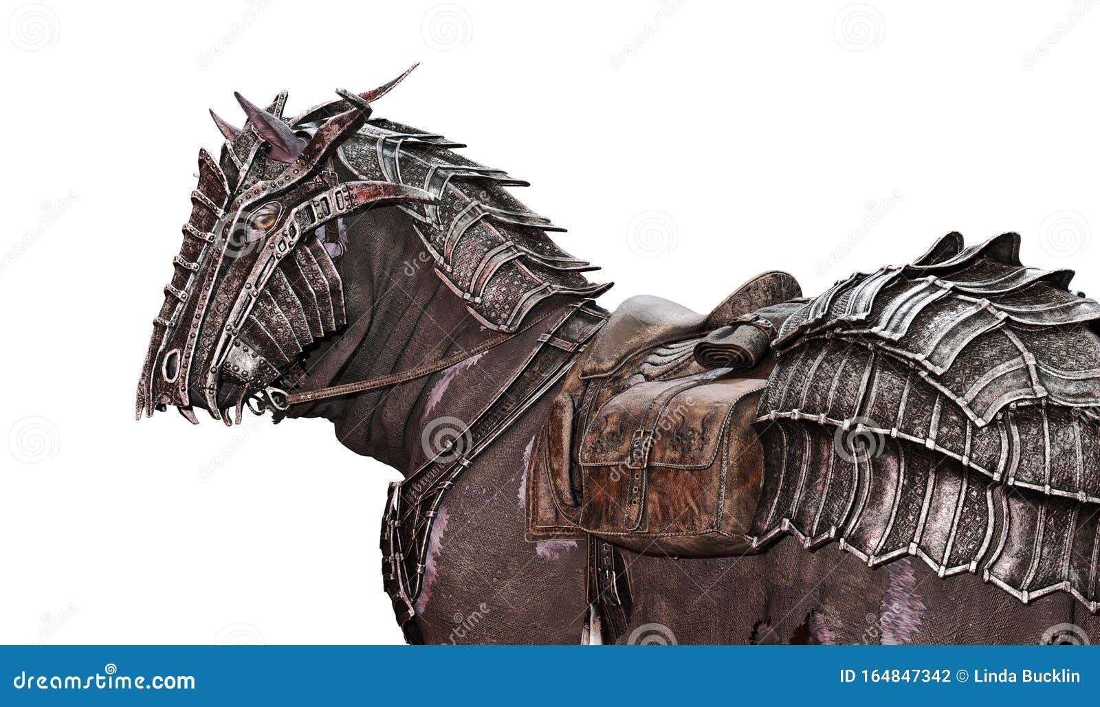 War Horse Wearing Armour stock illustration. Illustration of caparisons