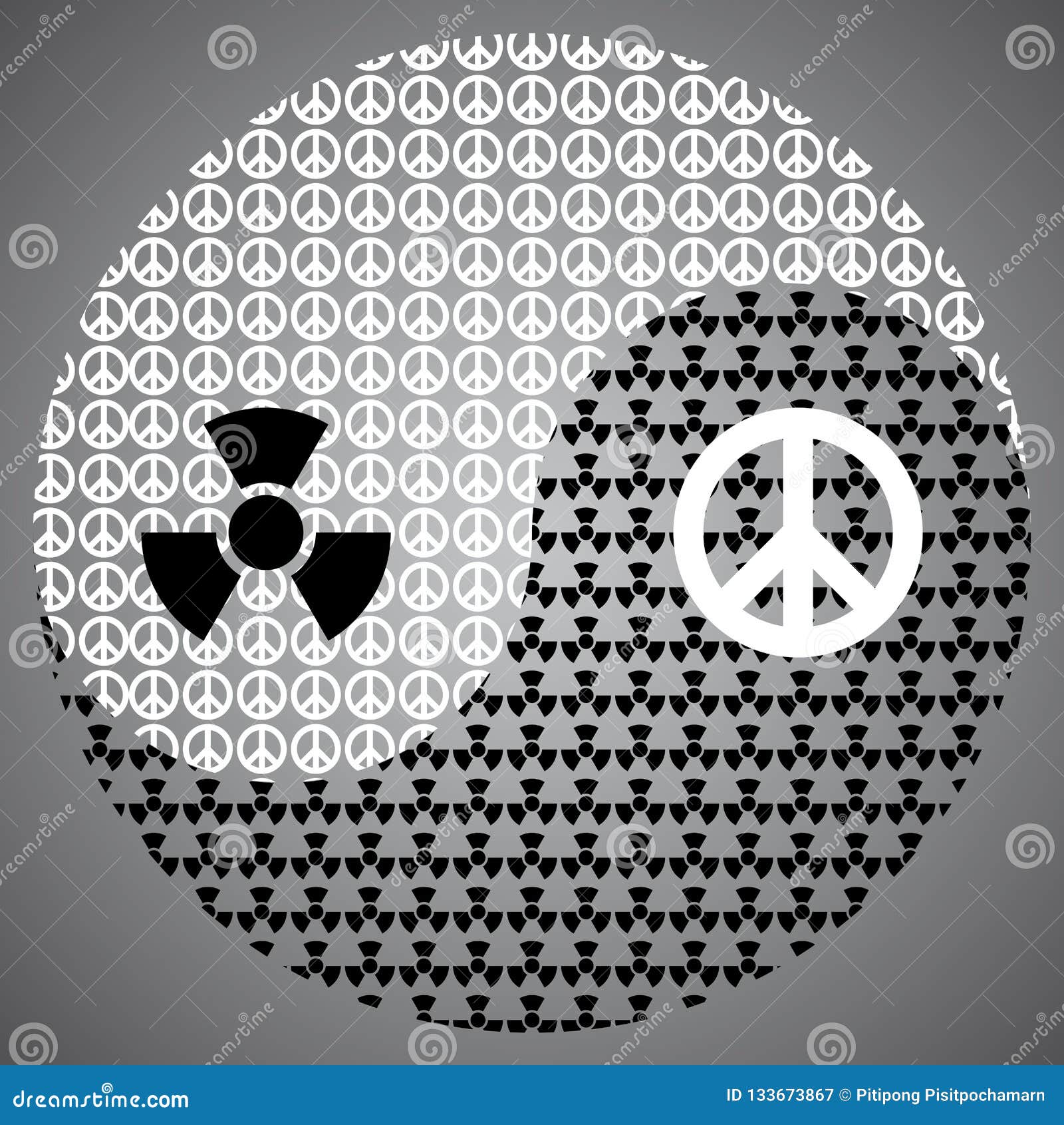 War and Peace Ying Yang Symbol Stock Vector Illustration of radiation