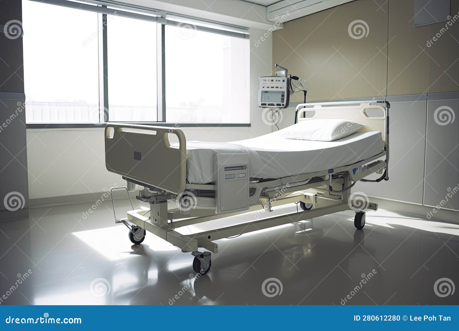 Ward Room with the Bed in the Hospital Stock Illustration