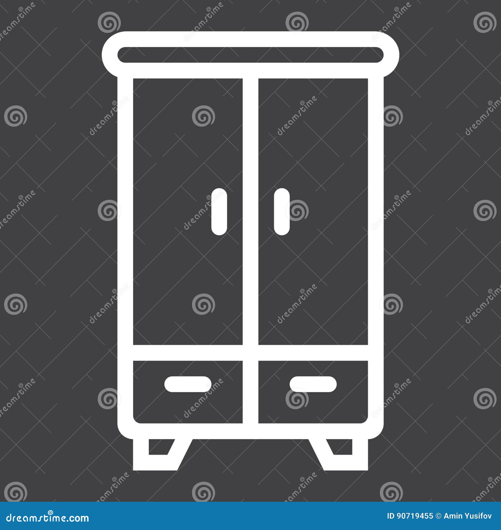 Wardobe Line Icon, Furniture and Interior Stock Vector - Illustration ...