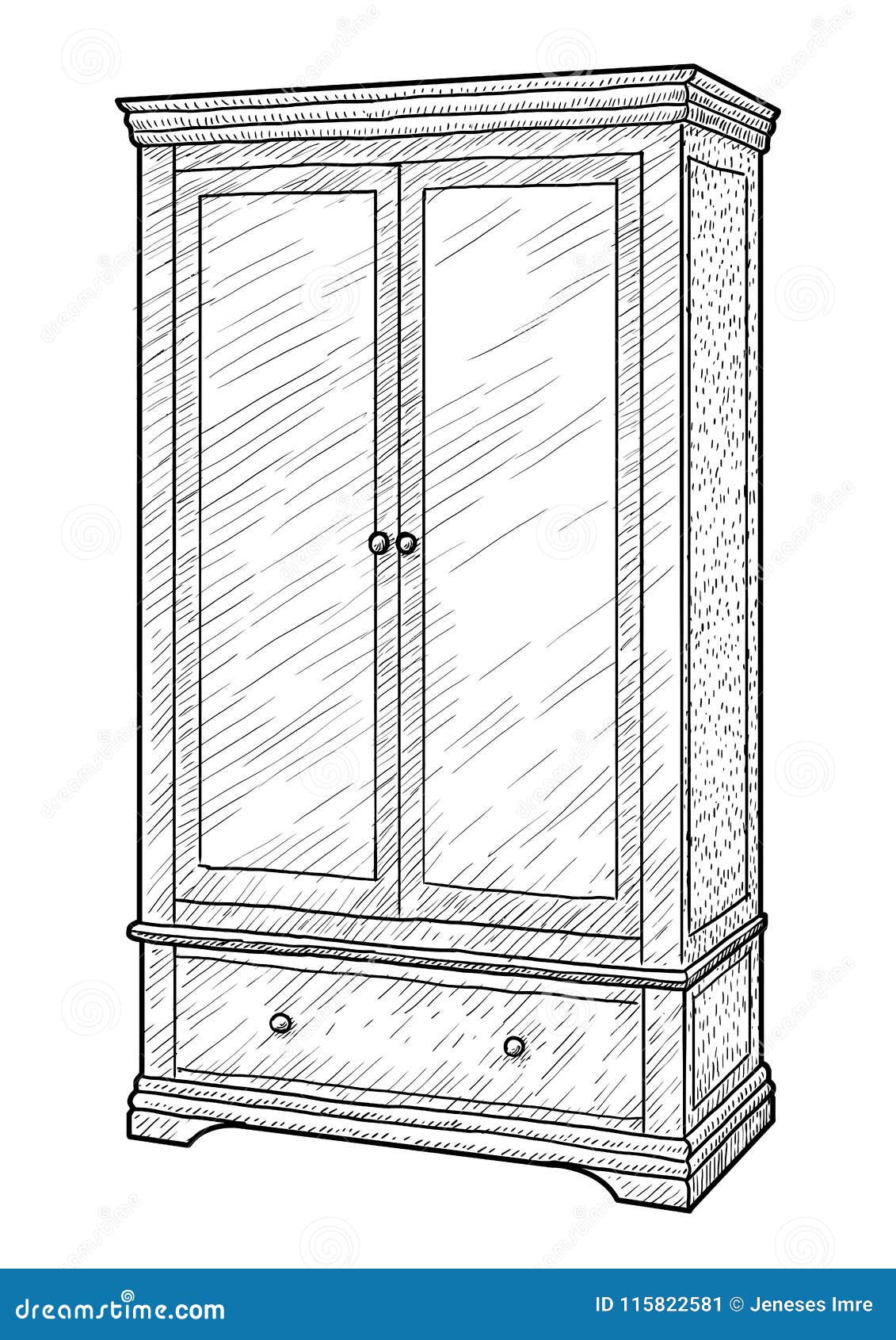 Деревянный шкаф рисунок