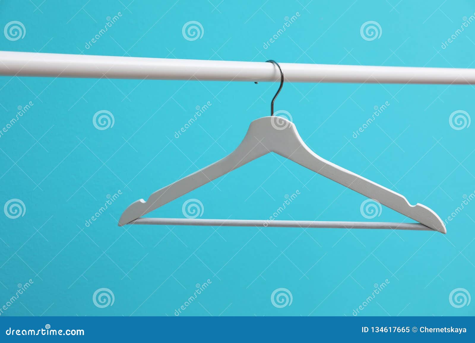 Wardrobe Rack with Hanger on Blue Background Stock Image Image of