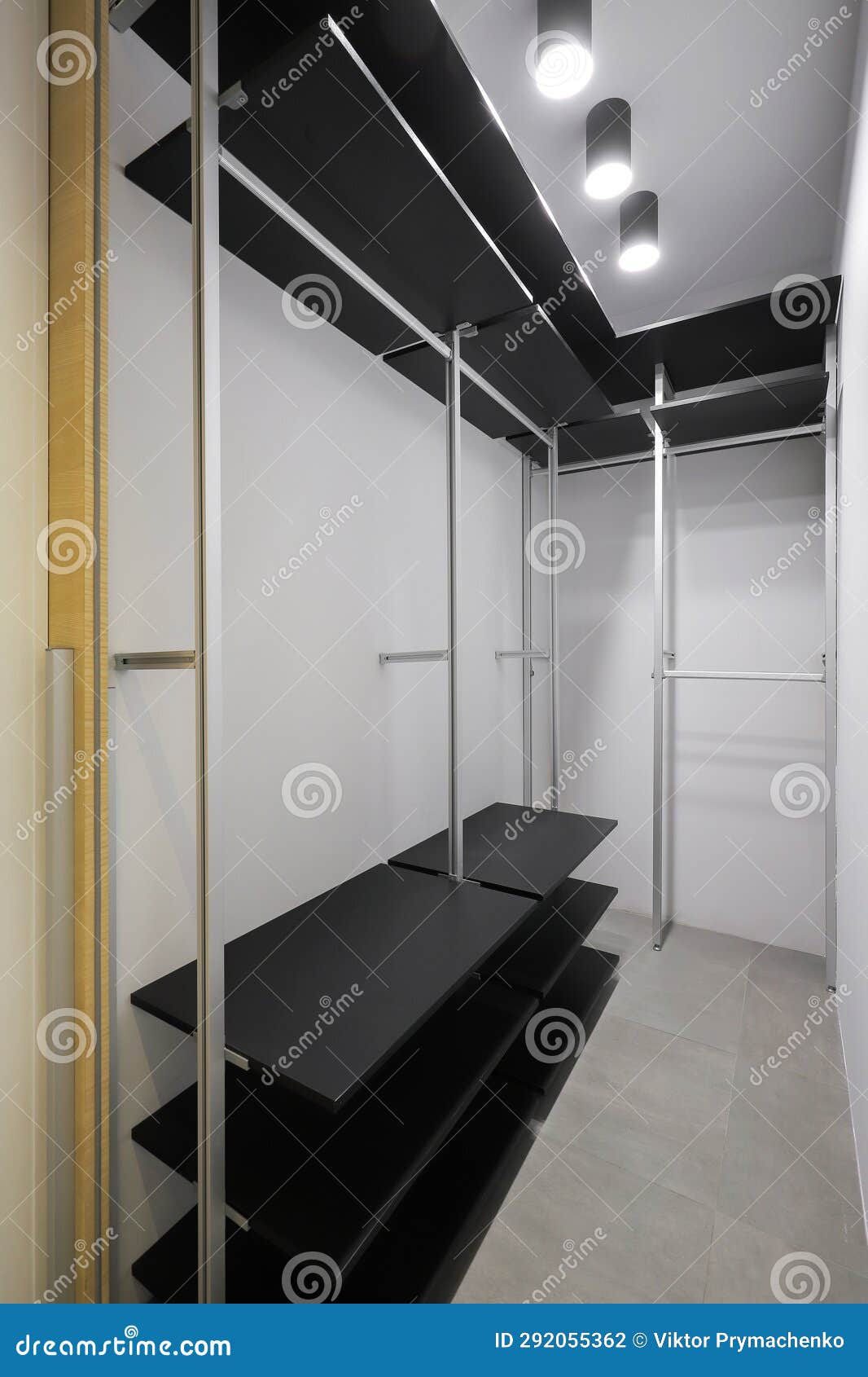 Wardrobe with Shelves in the Dressing Room Stock Photo Image of rack