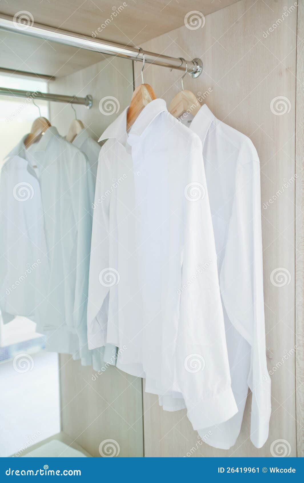 Wardrobe white shirt stock image. Image of closet, outfit - 26419961