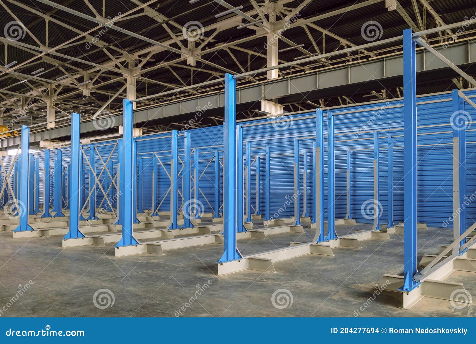 Warehouse Area in Engineering Plant Shop Stock Photo Image of pillars