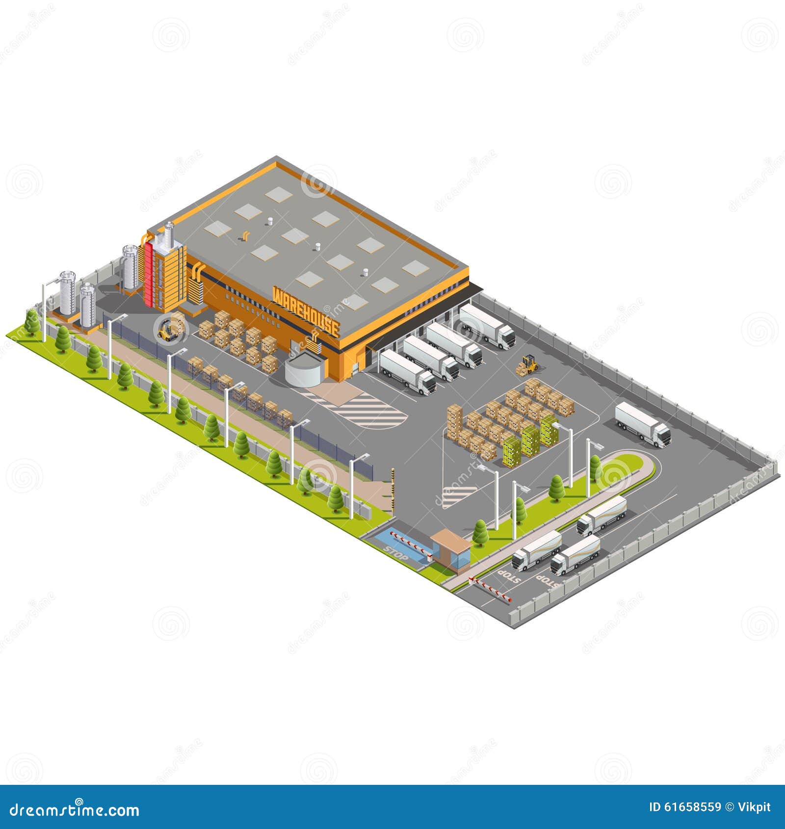 shipping area layout of Warehouse industrial Image vector. stock area