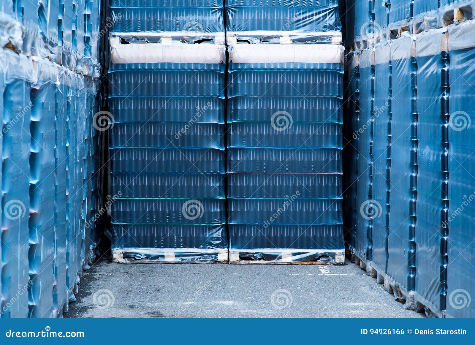 Warehouse with Boxes Full of Empty Glass Bottles Stock Photo Image of