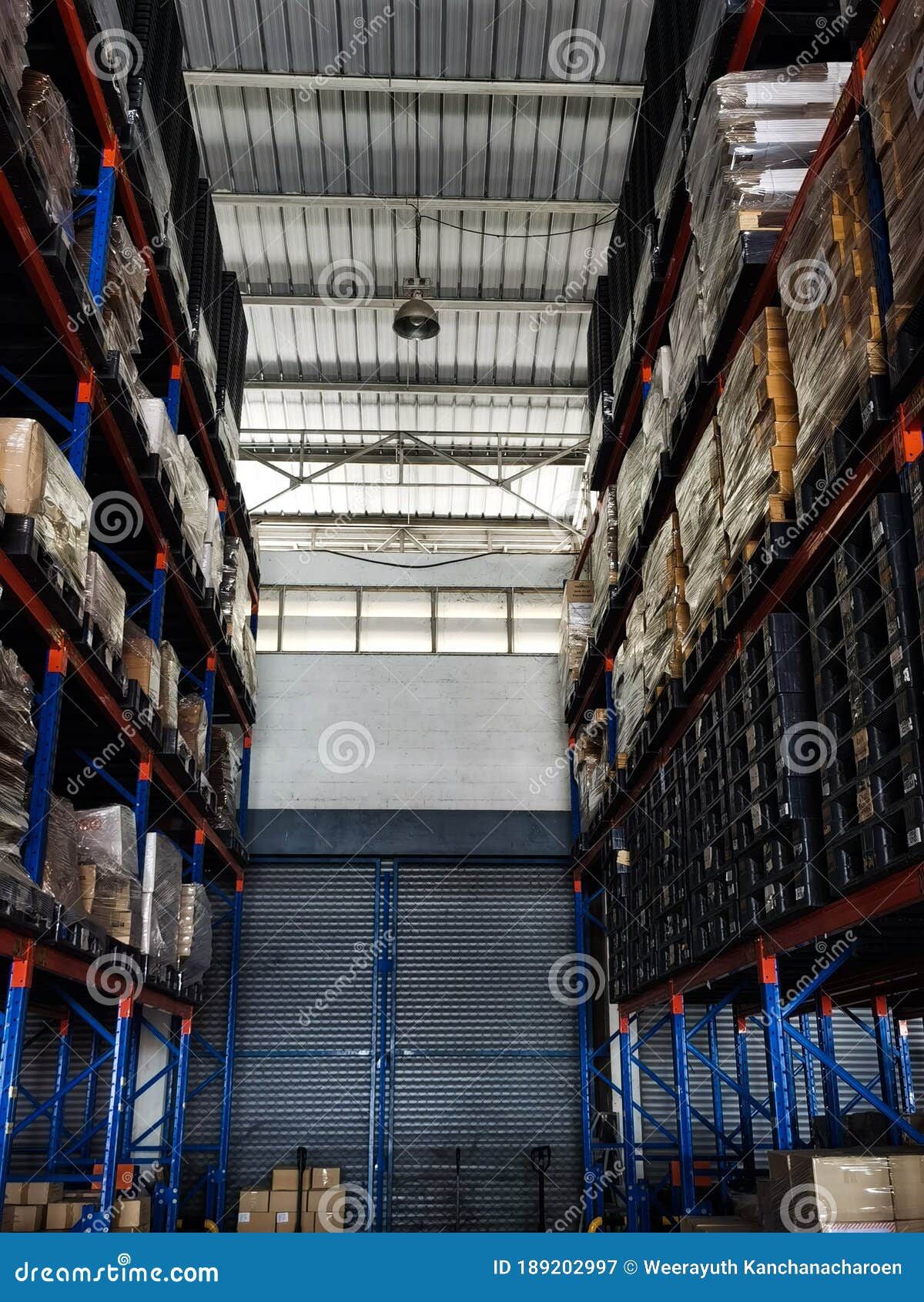 Warehouse Cargo Building Store, Warehouse Interior with Shelves
