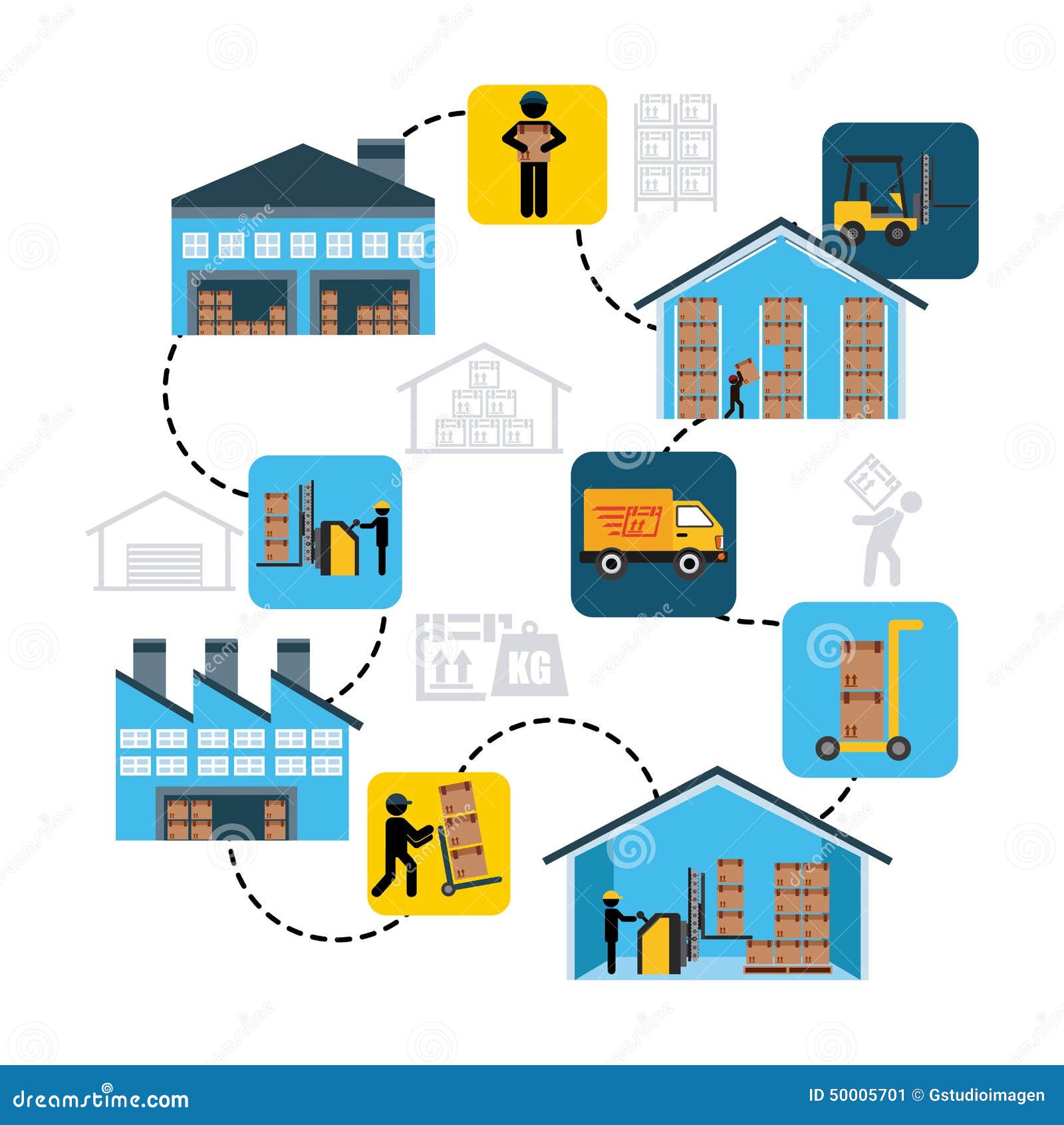 Warehouse stock vector. Illustration of logistic, human - 50005701