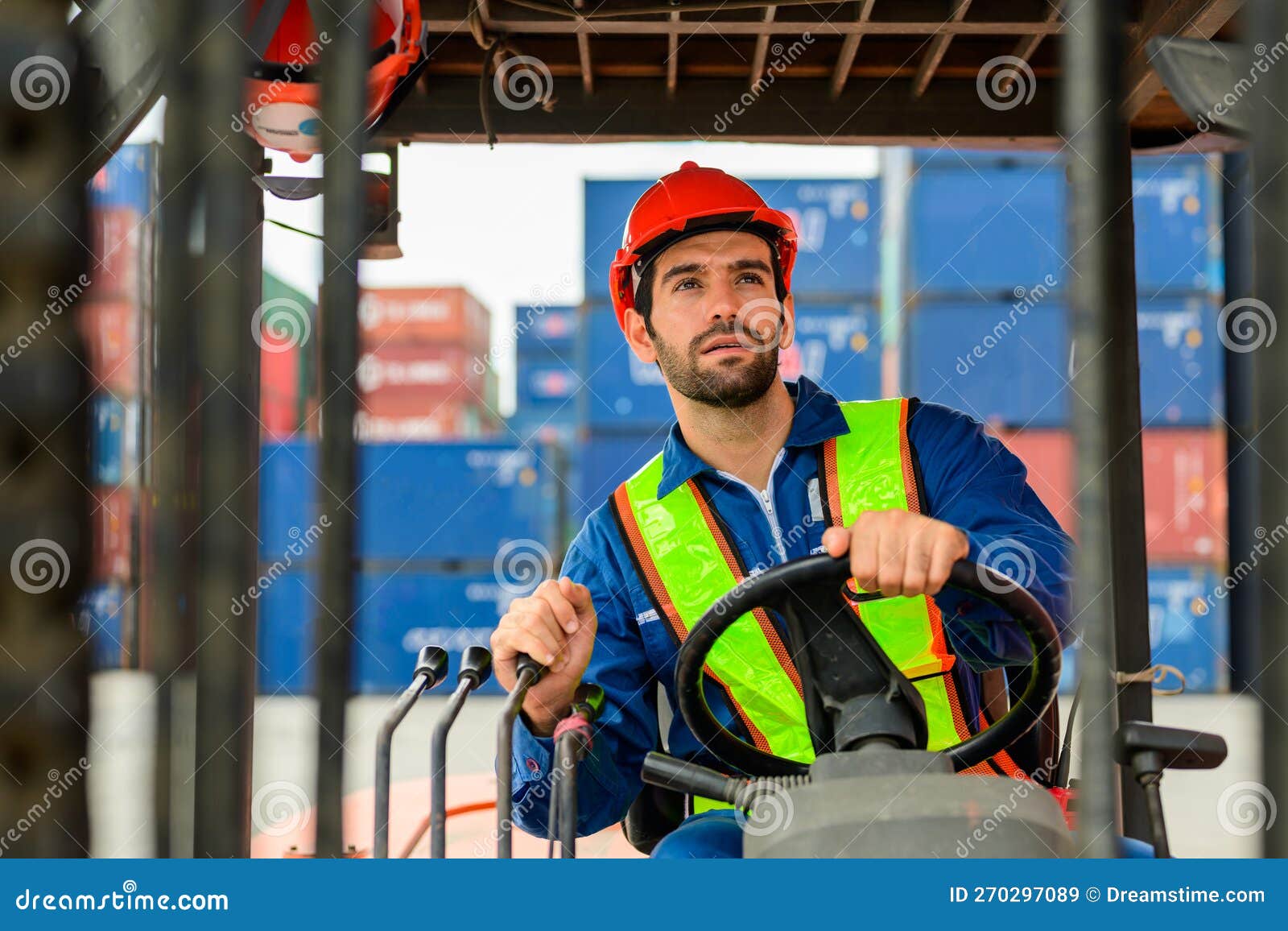 Warehouse Engineer Working at Container Yard Stock Image Image of