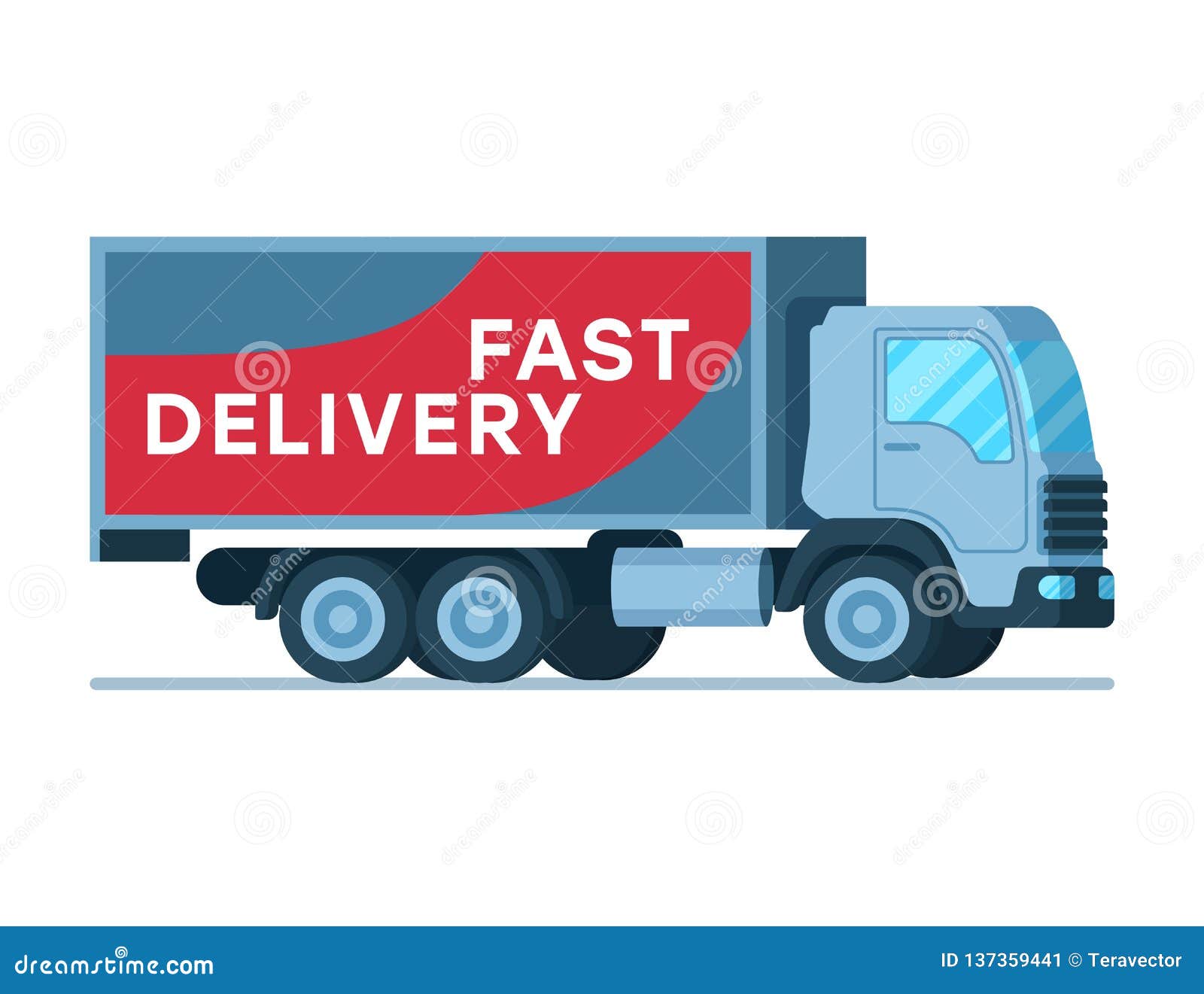 Warehouse Fast Delivery Grey Big Shipping Truck Stock Vector ...