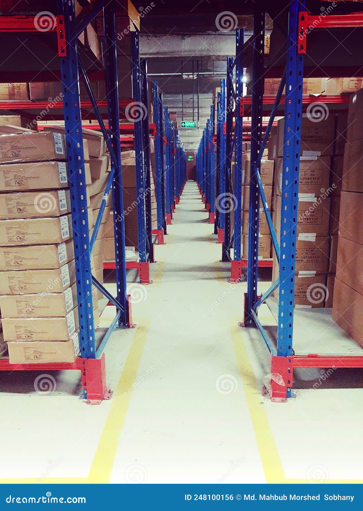Warehouse for Finished Goods Stock Photo Image of iron, blue 248100156