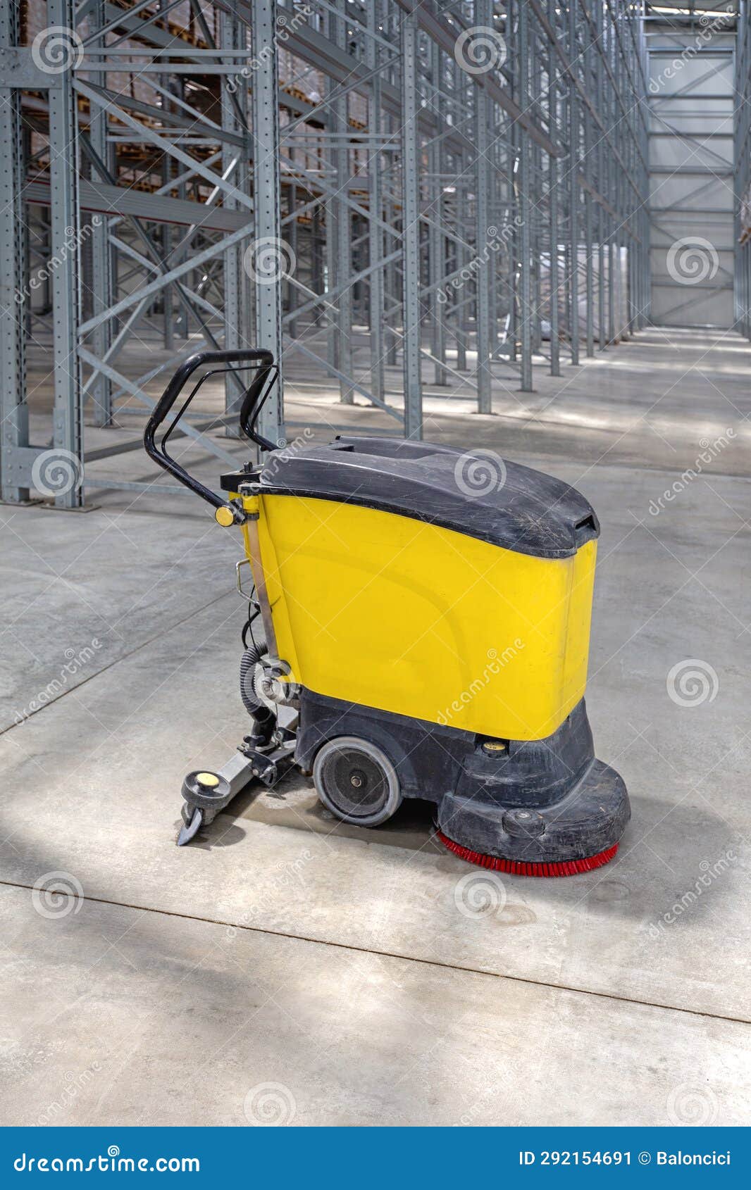 Warehouse Floor Cleaning Machine Stock Image Image of yellow