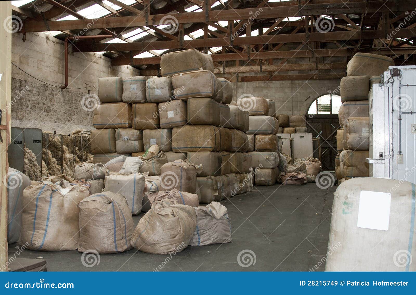 Warehouse full of wool stock image. Image of factory 28215749