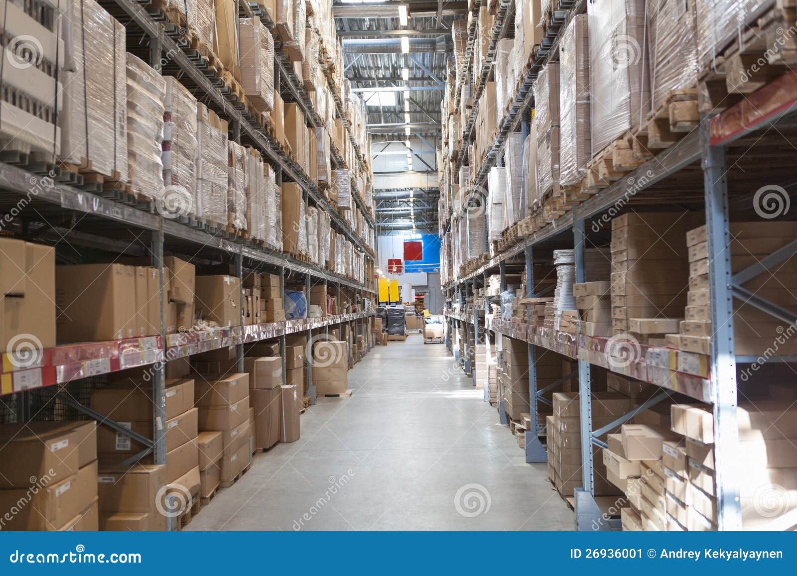 Warehouse with goods stock image. Image of cardboard 26936001