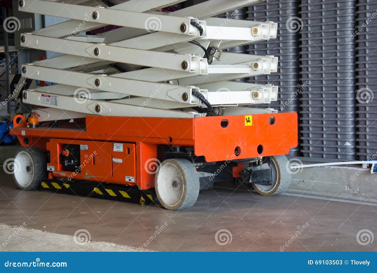 Warehouse Hall with Hydraulic Scissors Lift Stock Image Image of
