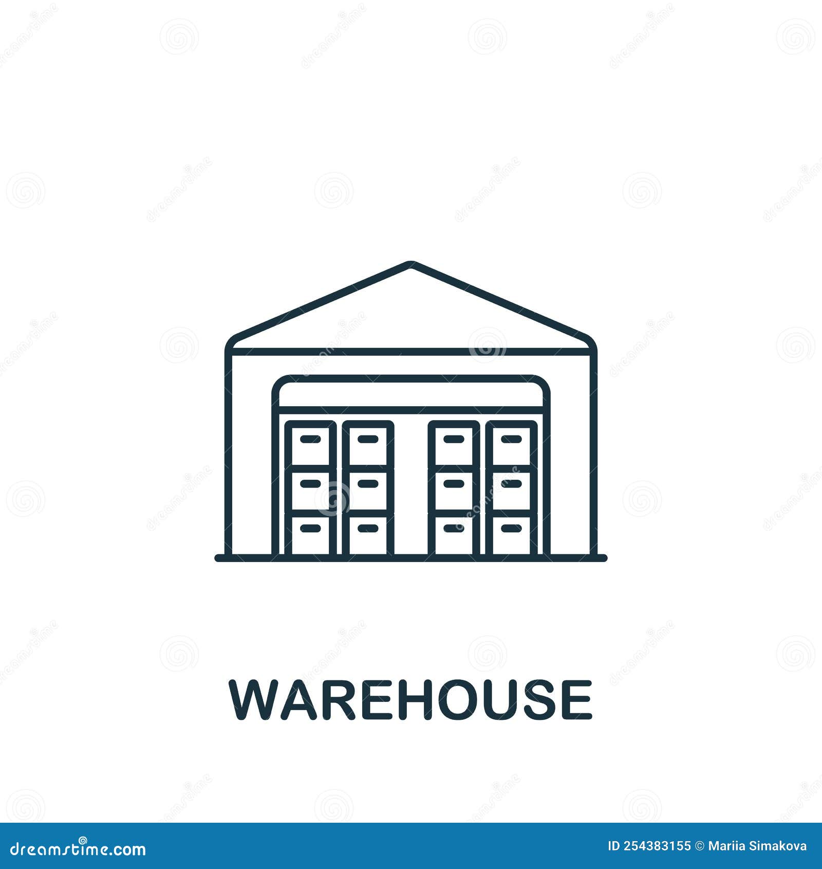 Warehouse Icon. Line Simple Line Shipping Icon for Templates, 