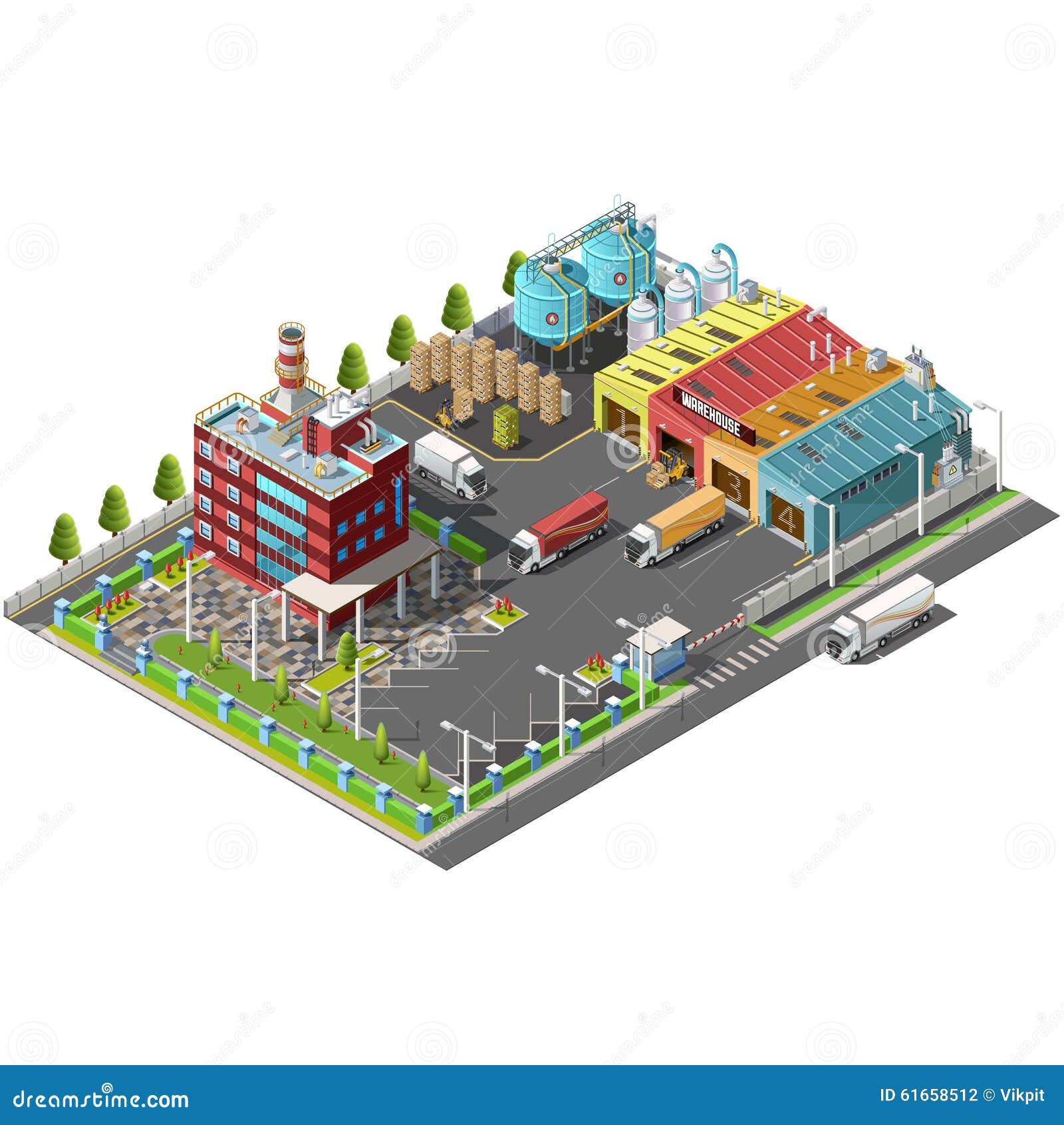 Warehouse Industrial Area With Seating For Loading And Unloading Stock