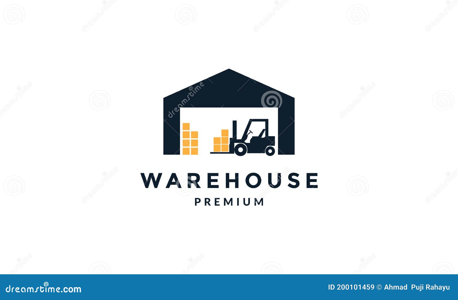 Warehouse Land Forklift Modern Logo Vector Icon Illustration Stock