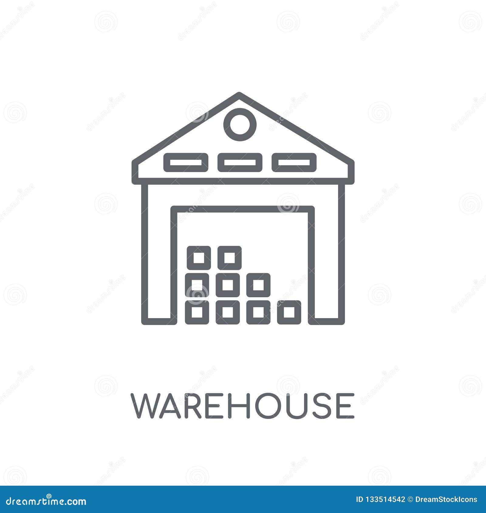 Warehouse Linear Icon. Modern Outline Warehouse Logo Concept on Stock