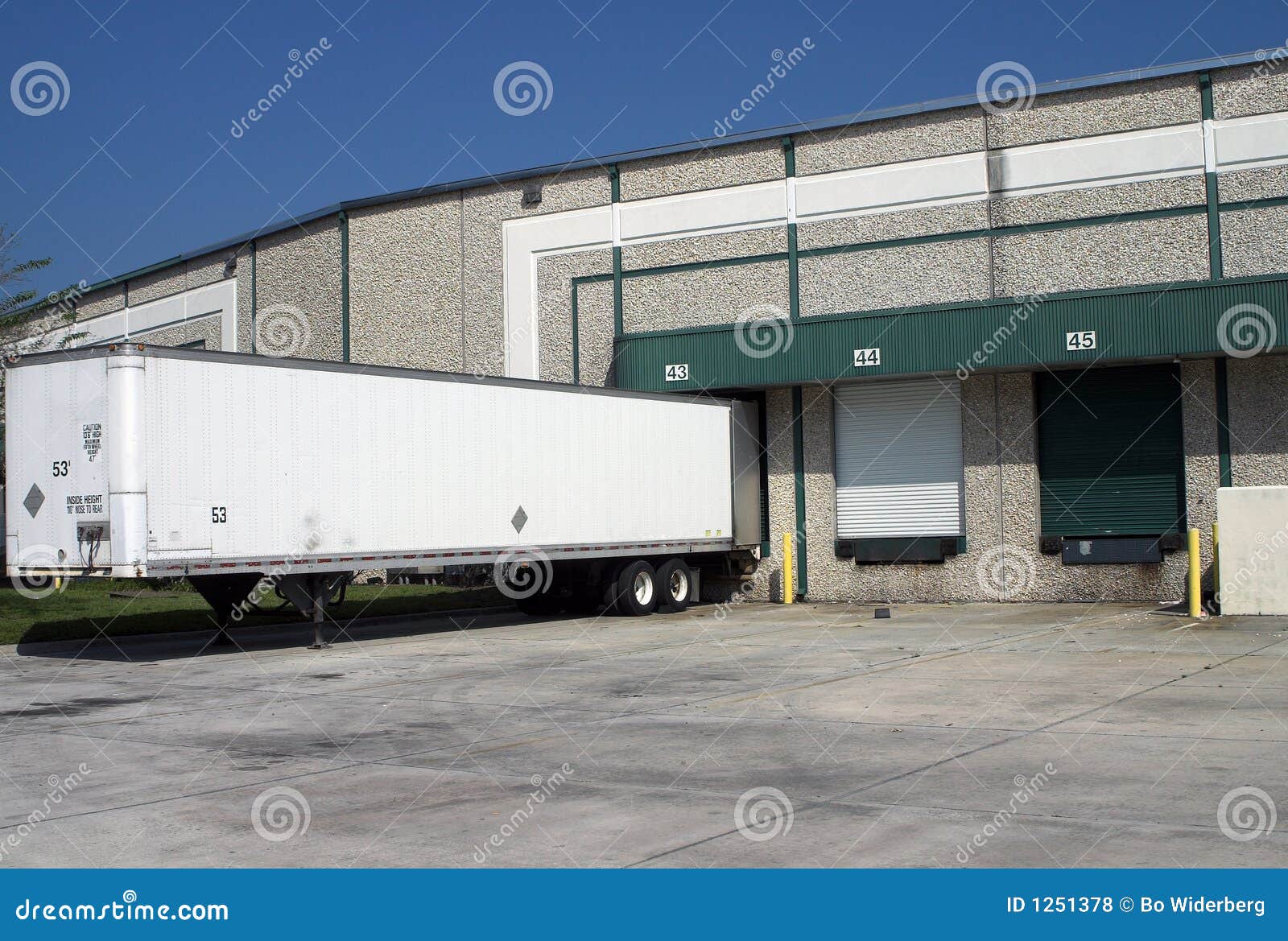 Warehouse Loading Bays with Trailer Stock Photo Image of export