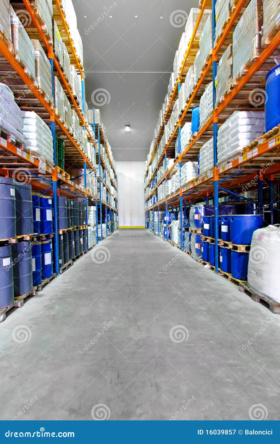 Warehouse row barrels stock image. Image of interior 16039857
